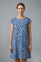 Women’s Midi Dress with A-Line Fit and Flared Sleeves