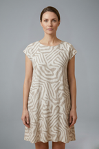 Women’s Midi Dress with A-Line Fit and Flared Sleeves