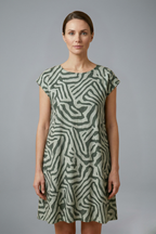 Women’s Midi Dress with A-Line Fit and Flared Sleeves