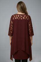 Women’s Midi Dress with Adjustable Fit and Short Sleeves