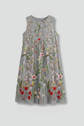 Women’s Midi Dress with Sleeveless Design and Linen Blend