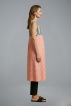 Women’s Midi Dress with Sleeveless Design and Linen Blend