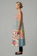 Women’s Midi Dress with Sleeveless Design and Linen Blend
