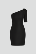Women’s Mini Dress with One-Shoulder Neckline and Strap Detail