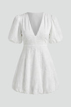 Women’s Mini Dress with Puff Sleeves