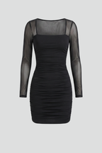 Women's Mini Dress with Square Neckline for All-Season Wear