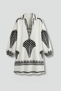 Women’s Mini Dress with V-Neck and Long Sleeves