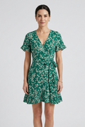 Women’s Mini Dress with V-Neck and Ruffle Hem