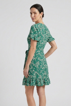 Women’s Mini Dress with V-Neck and Ruffle Hem