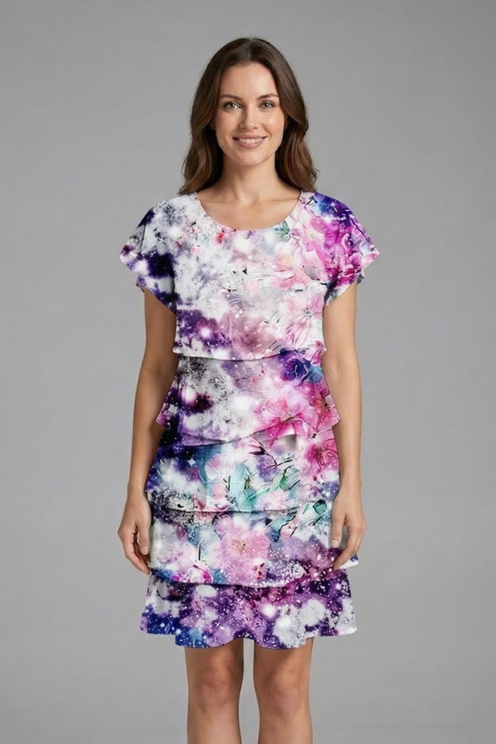 Women’s Mini Dress with V-Neck and Ruffle Hem
