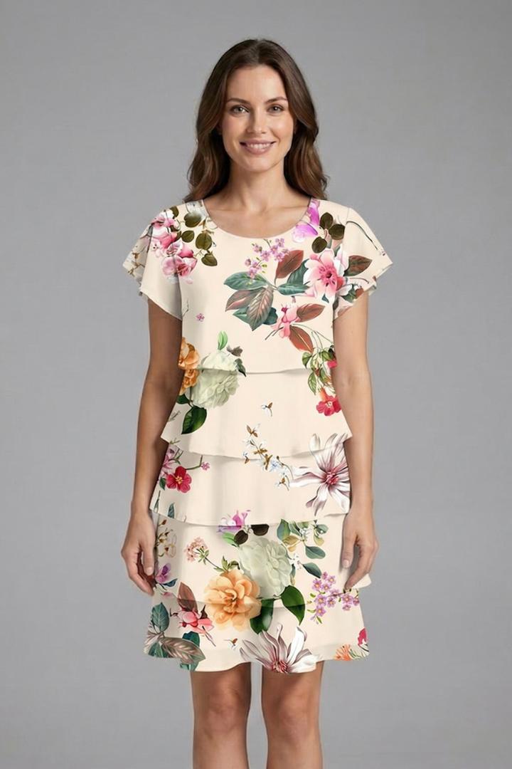 Women’s Mini Dress with V-Neck and Ruffle Hem