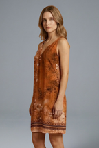 Women’s Mini Dress with V-Neck and Sleeveless Design