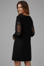 Women’s Mini Dress with V Neckline and Lace Panels