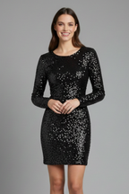 Women’s Mini Dress with V Neckline and Open Back