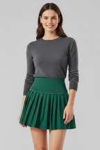 Women’s Mini Skirt with High Waist and Pleated Hem