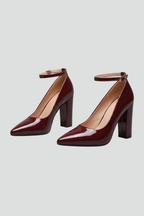 Women's Orthopaedic Block Heel Pumps with Buckle Closure for Formal Occasions