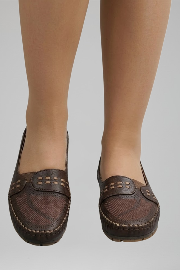 Women's Orthopaedic Flats with Perforated Upper for All-Day Comfort