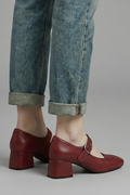 Women's Orthopaedic Mary Jane Shoes with Block Heel for Everyday Wear