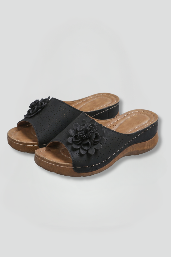 Women's Orthopaedic Sandals with Floral Applique for Summer