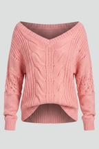 Women’s Oversized Sweater with Long Sleeves and Ribbed Cuffs