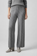 Women’s Palazzo Trousers with Elastic Waist and Cable Pattern