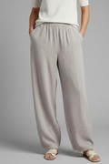 Women’s Palazzo Trousers with Elastic Waist and Side Pockets