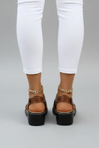 Women’s Platform Sandals with Open Toe and Cutout Upper
