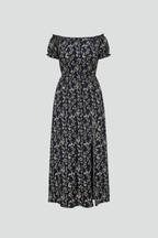 Women’s Plus Size Maxi Dress with Off-Shoulder Neckline and Side Slits
