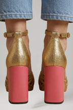 Women's Sandals with Ankle Strap and Block Heel Sole