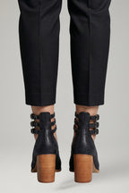Women's Sandals with Ankle Strap and Block Heel