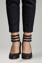 Women's Sandals with Ankle Strap and Block Heel
