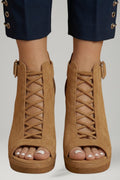 Women's Sandals with Cushioned Footbed and Lattice Heel