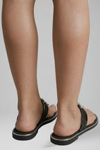 Women's Sandals with Embellished Straps and Cushioned Footbed