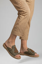 Women's Sandals with Slip On Design and Cushioned Footbed