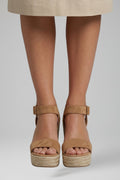 Women's Sandals with Wedge Sole and Buckle Fastening