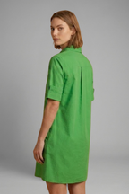 Women’s Shirt Dress with Button Closure and Side Pockets