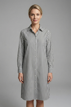 Women’s Shirt Dress with Button Fastening and Long Sleeves