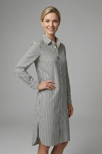 Women’s Shirt Dress with Button Fastening and Long Sleeves