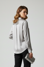 Women’s Shirt with Button Fastening and Collared Neck