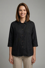 Women’s Shirt with Button Fastening and Long Sleeves