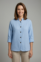 Women’s Shirt with Button Fastening and Long Sleeves