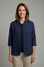 Women’s Shirt with Button Fastening and Long Sleeves