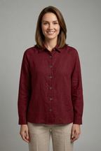 Women’s Shirt with Button Fastening and Long Sleeves