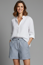 Women’s Shorts with Button Waist and Side Pockets