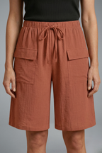 Women’s Shorts with Elasticated Waistband and Drawstring