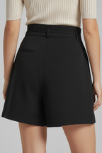 Women’s Shorts with Tie Waist and Pleated Front
