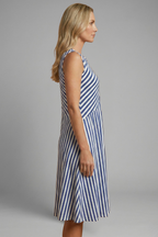 Women’s Sleeveless Dress with Striped Pattern and Relaxed Fit
