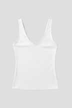 Women’s Sleeveless Top with V-Neck and Even Surface