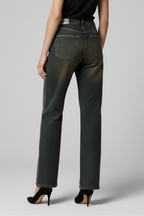 Women’s Straight-Leg Jeans with High Waist and Button Fly