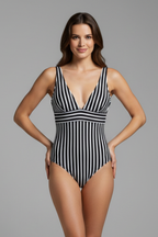 Women’s Swimsuit with Deep V-Neck and High Cut